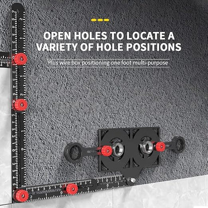 FJNATINH FJNATINH Multi Angle Measuring Ruler, 16-Sided Angle Measurement Tool with Hole Punch Locator, Aluminum Alloy Adjustable Multi-Function Bend Ruler (16-Sided)