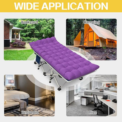2 Pack Camping Cot with Comfortable Mattress 2 Person Camping Bed Cots for Sleeping Sleeping Cot Folding Cot Heavy Duty with Carry Bag for Home Outdoor Travel