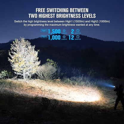 OLIGHT PL-3R Valkyrie Rechargeable Tactical Light, 1500 Lumens Rail-Mounted Weaponlight, LED Flashlight with Built-in Battery, Rail Locating Keys for 1913 Picatinny, GL Style