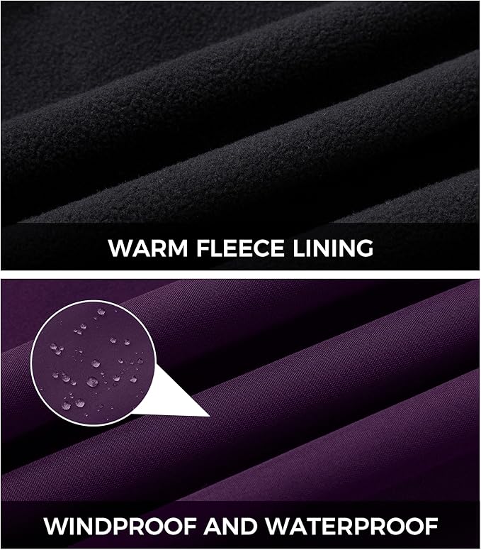 wantdo Women's Plus Size Softshell Jackets Hooded Warm Fleece Lined Windbreaker