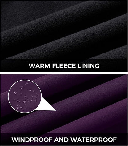 wantdo Women's Plus Size Softshell Jackets Hooded Warm Fleece Lined Windbreaker