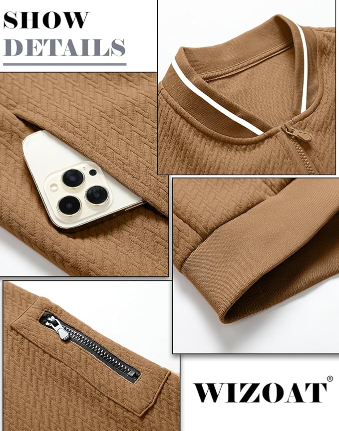 Mens Casual Jacket Loose Fit Lightweight Jacket Varsity Bomber Jacket with Zipper