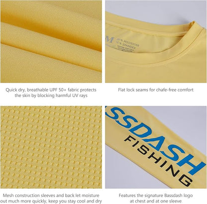 BASSDASH Fishing T Shirts for Men UV Sun Protection UPF 50+ Long Sleeve Tee T-Shirt