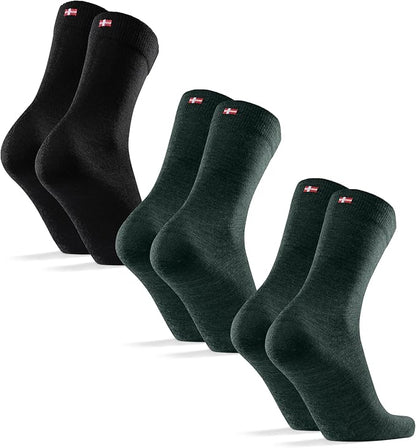 DANISH ENDURANCE Hiking Socks, Lightweight, Merino Wool Socks for Men & Women, Moisture Wicking & Thermal, 1 or 5 Pack