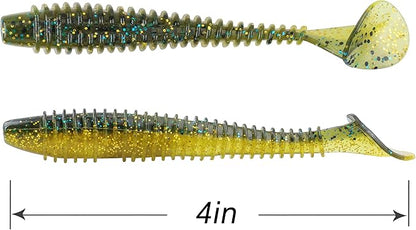 RUNCL Swimbaits Paddle 10/20/30/40PCS, 5/4/3/2 Inchs Paddle Tail, Soft Lure for Trout Crappie Bass, Durable Plastic Bait Swimmer for Saltwater/Freshwater, Fishing Lover's Gift