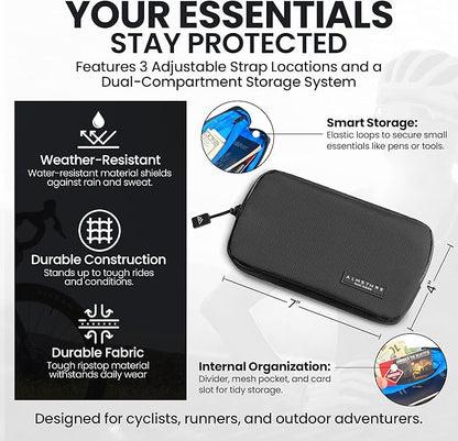 ALMSTHRE Ride Wallet 7”x4” | Waterproof Cycling Wallet for Phone, Cards & Essentials | Durable Ripstop Nylon – Fits Most Phones & Passports | Secure Storage for Biking & Travel