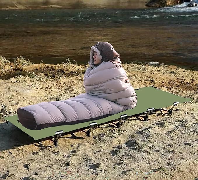 Ultralight Camping Cots for Adults, Portable Folding Bed, Tent Cot Lightweight Travel, Camping, Hiking, Backpacking, Mountaineering, Army Green