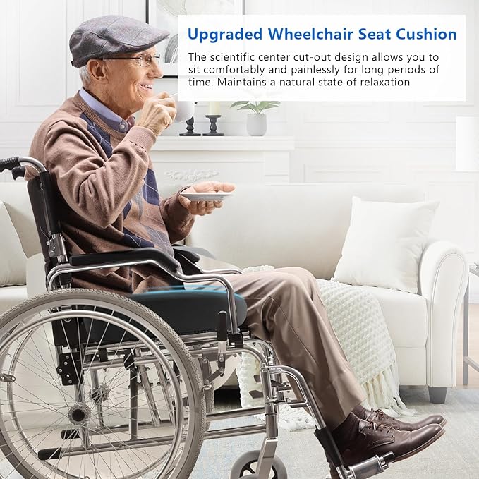 Adjustable Wheelchair Cushions for Tailbone Pain Relief Cushion, Pressure Relief Wheelchair Cushion, Donut Pillow for Hemorrhoids, Bedsores, Prostate, Tail Vertebrae，Sedentary Wheelchair (Black)