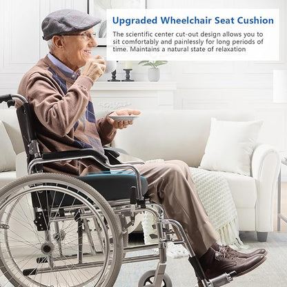 Adjustable Wheelchair Cushions for Tailbone Pain Relief Cushion, Pressure Relief Wheelchair Cushion, Donut Pillow for Hemorrhoids, Bedsores, Prostate, Tail Vertebrae，Sedentary Wheelchair (Black)