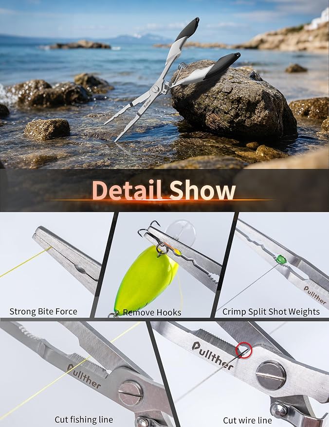 Fishing Gear,Hook Remover Fishing Pliers,Stainless Steel Fishing Tools,Multitool for Saltwater Freshwater