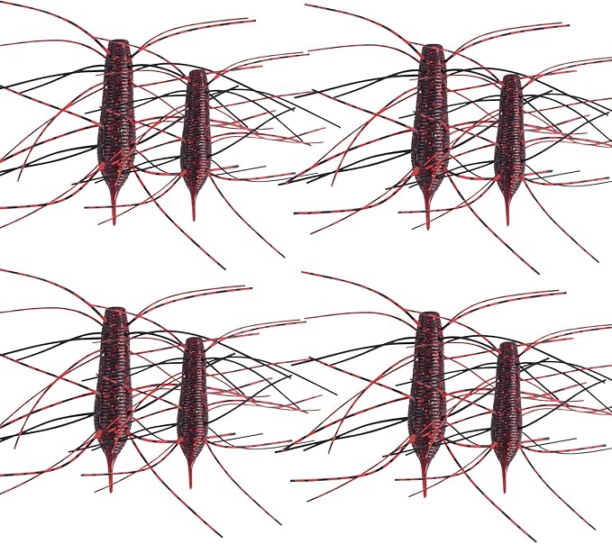 Eupheng Silicone Soft Dice Fishing Lures with Multiple Tentacles, Handmade Slow Sink Bass Fishing Soft Plastic Baits for Drop Shot, Finesse, Wacky Rig