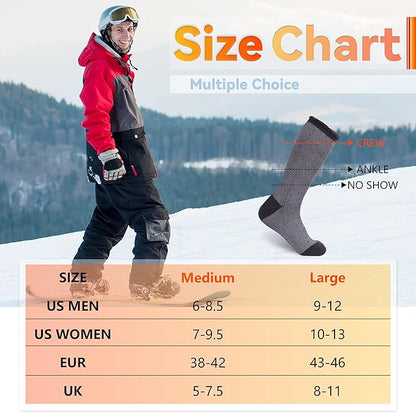 Sunew Warm Thermal Socks 4 Pack, Mens Womens Winter Heated Outdoor Skiing Thermal Socks