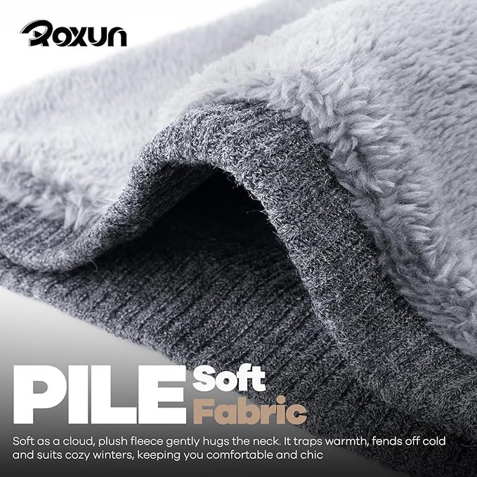 Winter Neck Gaiter, Neck Warmer Cover Ski Gaiters for Men/Women Fleece Thick Elegant Stylish