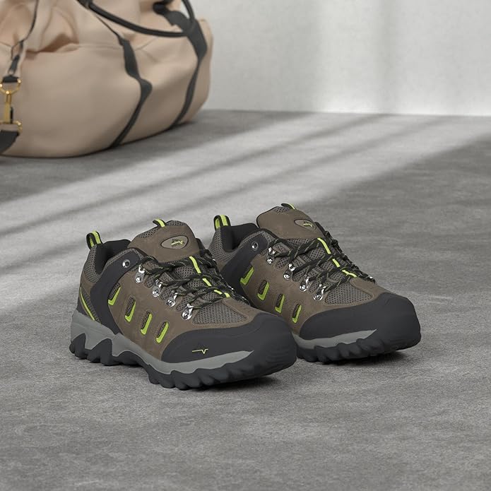 NORTIV 8 Men's Waterproof Hiking Shoes Leather Low-Top Hiking Shoes for Outdoor Trailing Trekking Camping Walking Quest