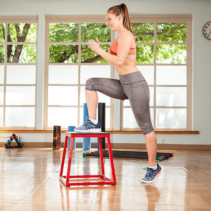 JFIT Plyometric Boxes - Made in Taiwan NO Assembly Required Single - Height Box Set and Adjustable Box Options Plyometric Platform and Jumping Agility Box for Training Conditioning Strength Training