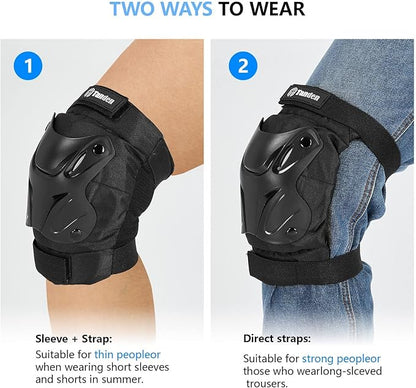 Skating Protective Gear Knee and Elbow Pads Wrist Guards for Roller Skating Skateboarding, Skate Pads Adult Knee Pads