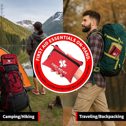 Protect Life Survival First Aid Kit for Home/Business, Camping Survival Kits | Mini Travel First Aid Kit | Camping Equipment | Small Kits for Car | Outdoor Emergency Survivals Pack - 100pcs