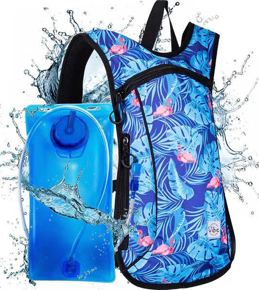 Vibe Festival Gear Hydration Pack Backpack with 2L Water Bladder for Women, Men, Teens, Kids - Hydropack Hydro Sports, Outdoor, Running, Camping, Hiking, Festivals, Raves