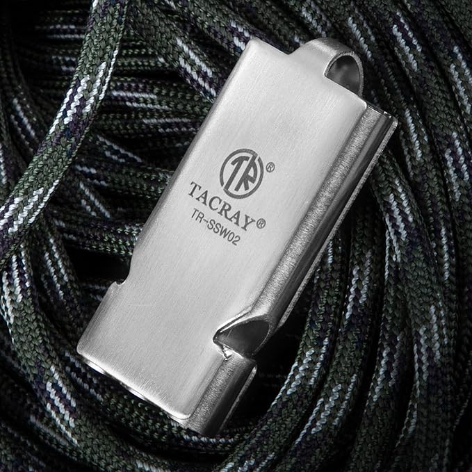 TACRAY Emergency Whistles Lifeguard Safety Whistle with Neck Chain and Keychain for Outdoor Camping Hiking