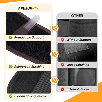 APEXUP Sweat Waist Trainer for Women and Men, Neoprene Waist Trimmer Belt Slimming Sweat Band with Removable Lumbar Support