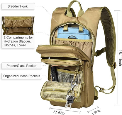 NOOLA Hydration Backpack with 3L TPU Water Bladder, Tactical Molle Water Backpack for Men Women, Hydration Pack for Hiking, Biking, Running and Climbing