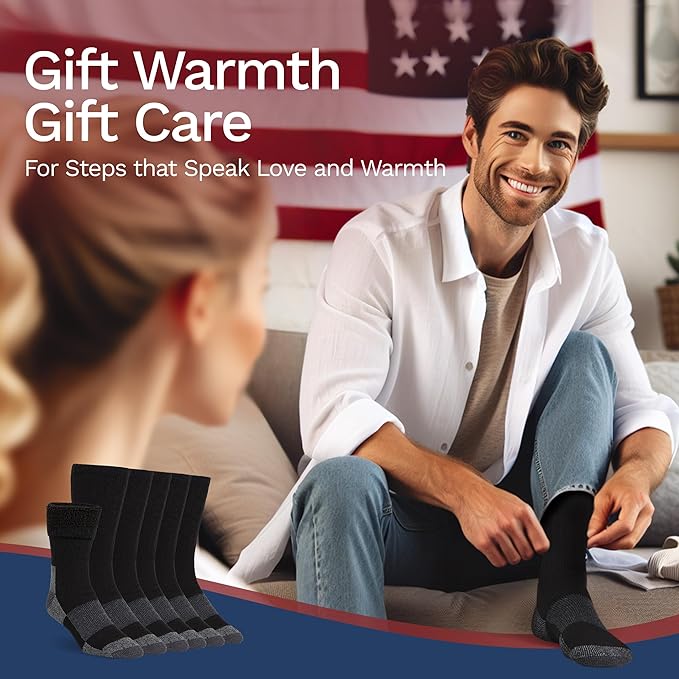 Buttons & Pleats Wool Socks for Men & Women Merino Thermal Warm Cozy Winter Boot Sock