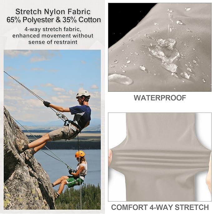 Mens Hiking Pants Convertible Quick Dry Zip Off Fishing Travel Safari Pants