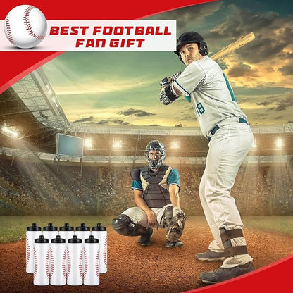 Yaomiao Baseball Water Bottle Bulk Reusable Sports Bottle 20 oz Squeeze Baseball Accessories Gifts School Sports