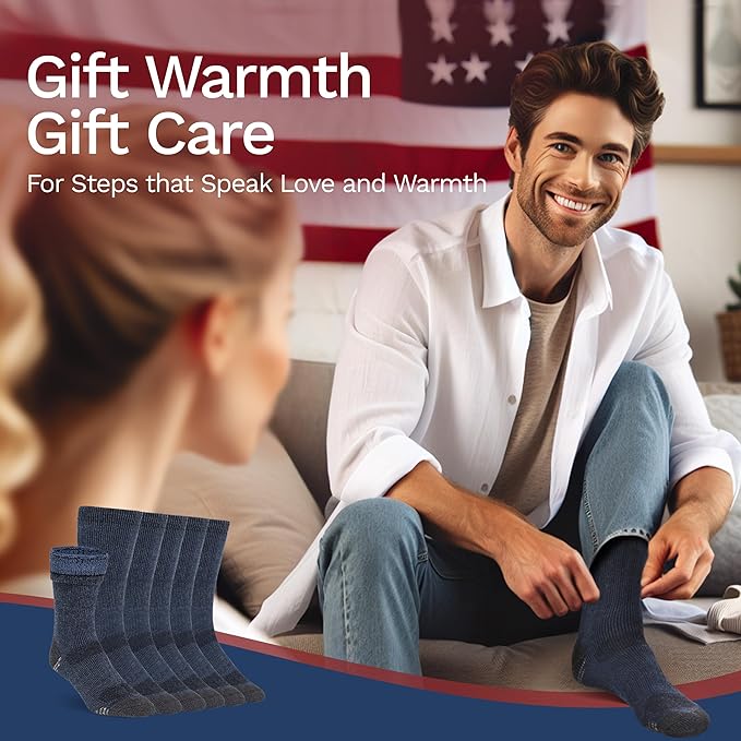 Buttons & Pleats Wool Socks for Men & Women Merino Thermal Warm Cozy Winter Boot Sock