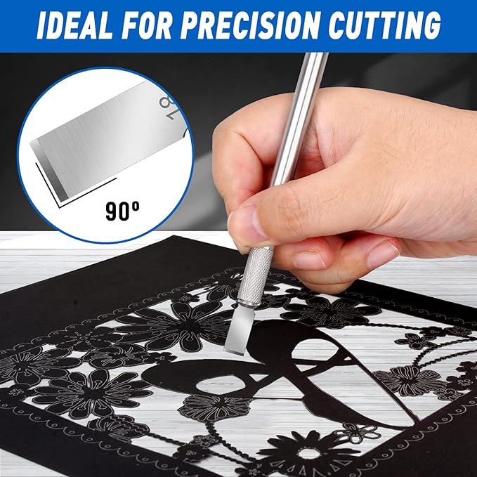 DIYSELF 100 Pack Exacto Knife Blade Refills #18, Hobby Blades Replacement, #18 Craft Knife Blades for Scrapbooking, Stencil, High Carbon Steel Exacto Blade (#18)