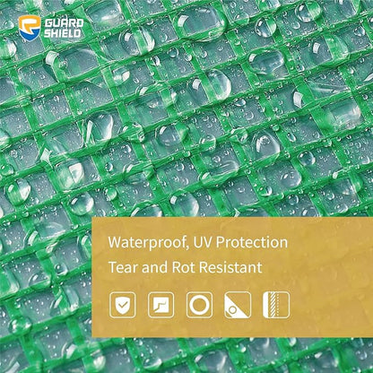 GUARD SHIELD Clear Green Tarp Heavy Duty 8x20 Feet Waterproof for Greenhouse Outdoor Garden Poly Cover UV Resistant 3x3 Weave 10mil