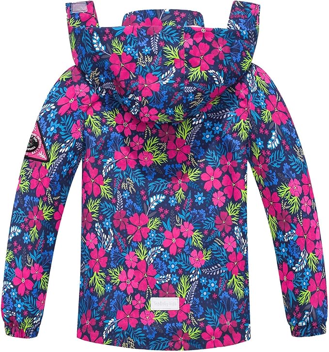 MGEOY Boys Girls Rain Jackets Lightweight Waterproof Hooded Raincoats Windbreakers for Kids 4-14Y