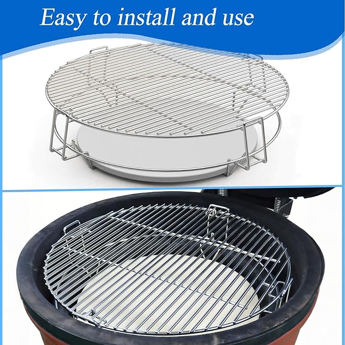 S2C (1-Pack) Cooking Grate System Grilling Accessory for 18" Kamado Joe Classic, Large Big Green Egg, Coyote The Asado Cooker, Pit Boss and Other kamado Grill
