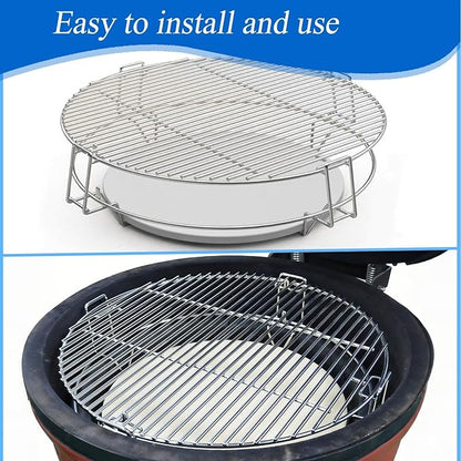 S2C (1-Pack) Cooking Grate System Grilling Accessory for 18" Kamado Joe Classic, Large Big Green Egg, Coyote The Asado Cooker, Pit Boss and Other kamado Grill