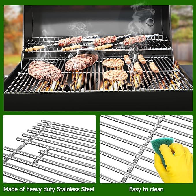 15 inch Cooking Grid Grate for Weber Spirit 200 210 with Side Control, Spirit 500, Genesis Silver A, Grill Replacement Parts for Kenmore, Weber 7521 7522 7523 65904 65905, Stainless Steel Grill Grate