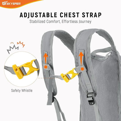 SKYSPER 15L/20L Foldable Hiking Backpack Lightweight Packable Travel Daypack with Chest Strap Small Folding Pack for Walking