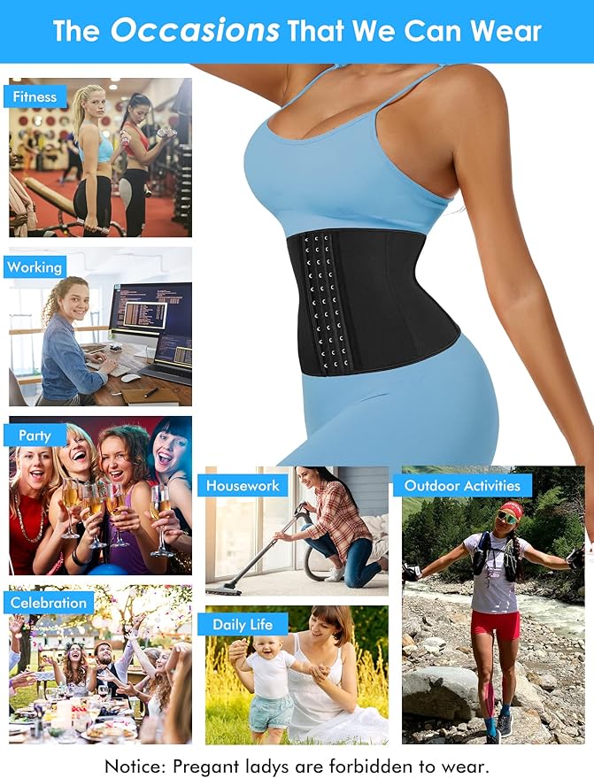 Short Torso Waist Trainer for Women Lower Belly Fat, Workout Fajas Colombianas Waist Cincher Corset