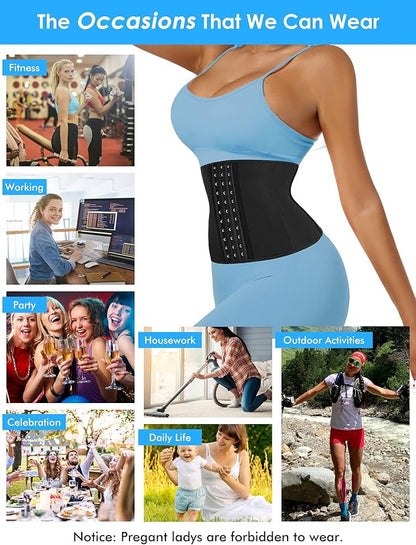 Short Torso Waist Trainer for Women Lower Belly Fat, Workout Fajas Colombianas Waist Cincher Corset