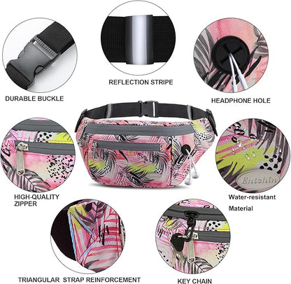 Entchin Fanny Pack for Women Men,Crossbody Belt Bag with 4-Zipper Pockets,Adjustable Waist Bag Pack,One of the Most Popular Travel Essential Gifts for Walking,Traveling,Cycling