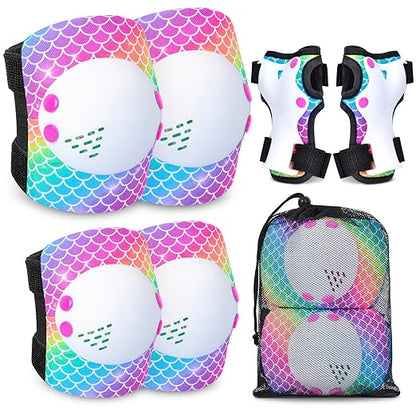 Kids Knee Pads Elbow Pads Set, Skating Protective Gear for Skateboard, Roller Skates, Bike Cycling, Scooter, for Kids 3-8 Years