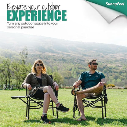 SUNNYFEEL Camping Directors Chair, Heavy Duty,Oversized Portable Folding Chair with Side Table, Pocket for Beach, Fishing,Trip,Picnic,Lawn,Concert Outdoor Foldable Camp Chairs