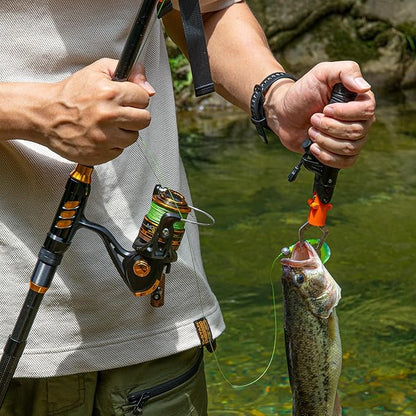 THKFISH Fishing Rod and Reel Combo with Backpack, Telescoping Fishing Pole Spinning Reel Kit with Fishing Lures, Pliers and Fish Lip Gripper for Adults