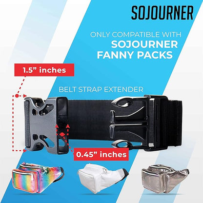 Fanny Pack Extender Belt Bag Adjustable Strap Buckle Waist Extender - ONLY COMPATIBLE WITH SOJOURNER FANNY PACKS