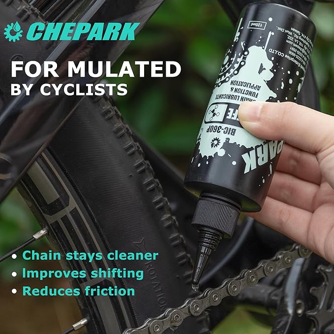 CHEPARK Bike Drivetrain cleaning & lubricating Essentials Kit with bike Degreaser,bike Lubricant Brush Tool- Bicycle Maintenance for Mountain Road Bikes (100P)