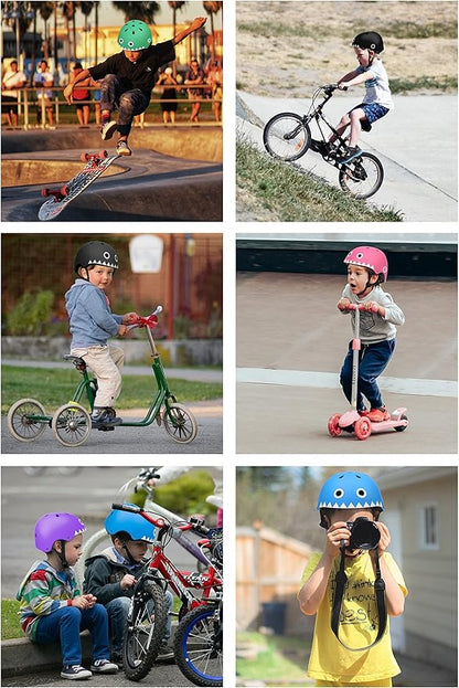 XJD Kids Bike Helmet,Multi-Sport Protective Gear Set for 3-5-8-14 Years Boys Girls with Knee and Elbow Pads Wrist Guards fit Roller Skates,Cycling,Skateboarding,Christmas Birthday Gifts for Kids