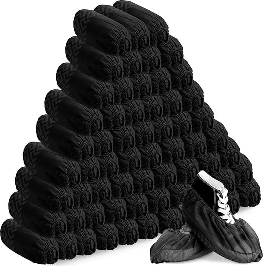 600 Packs Disposable Boot Shoe Covers Non Slip Thick Extra Booties for Shoes Covers Durable for Men Women (Black)