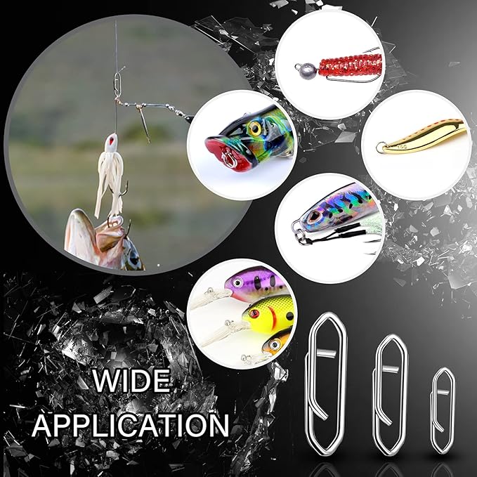 Atibin Stainless Lock Snaps Swivel Steel Saltwater Connector Fishing Snap Line High Strength Fishing Clip Power Lure Connector