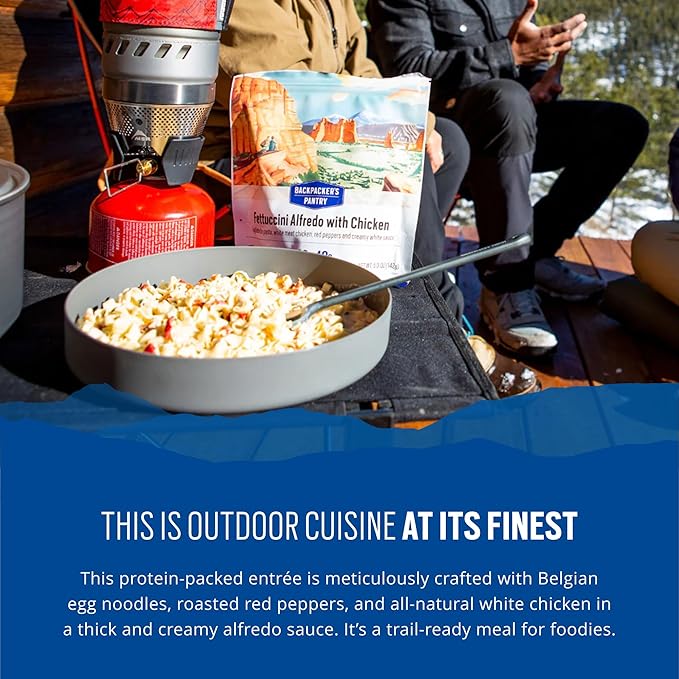 Backpacker's Pantry Fettuccini Alfredo with Chicken - Freeze Dried Backpacking & Camping Food - Emergency Food - 40 Grams of Protein - 6 Count