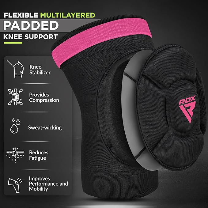 RDX Knee Pads for Work, Oeko TEX Certified, Anti-Slip Protective Thick Padded Foam Pad, Collision Avoidance Sleeves Pair, MMA Muay Thai Grappling Volleyball Football Wrestling Gardening.