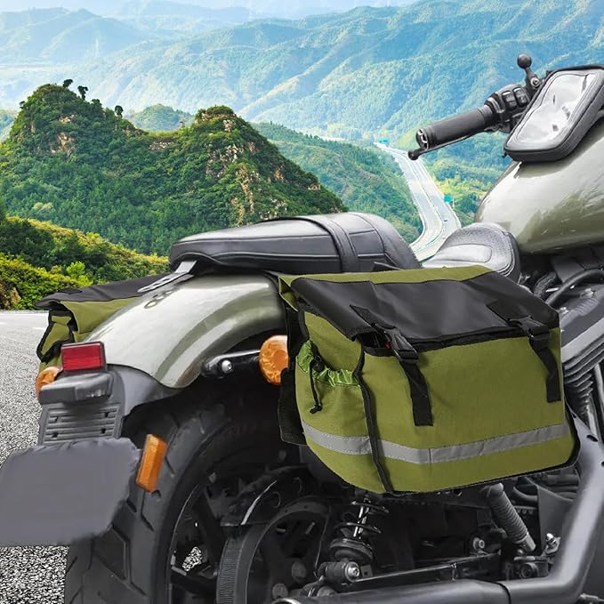 Colaxi Bike Pannier Double Pannier Cycling Side Bags Large Capacity Bike Bags for Rear Rack Bicycle Saddle Bag for Traveling, Green